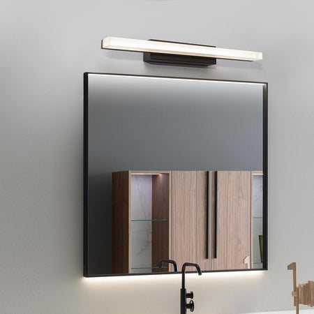 Applique Moderno Nero Lampada Parete Led 9w 4000k Luce Specchio Bagno Vetro Satinato