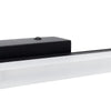 Applique Moderno Nero Lampada Parete Led 9w 4000k Luce Specchio Bagno Vetro Satinato
