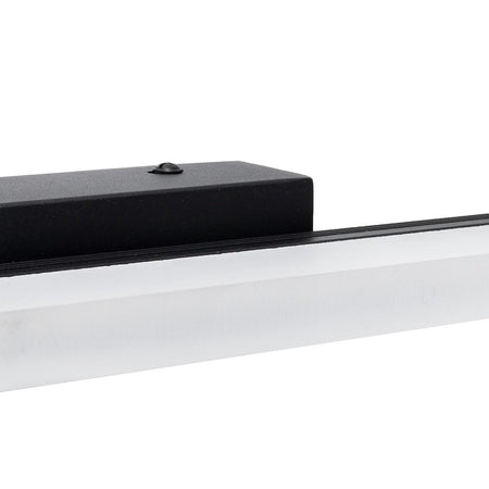 Applique Moderno Nero Lampada Parete Led 9w 4000k Luce Specchio Bagno Vetro Satinato