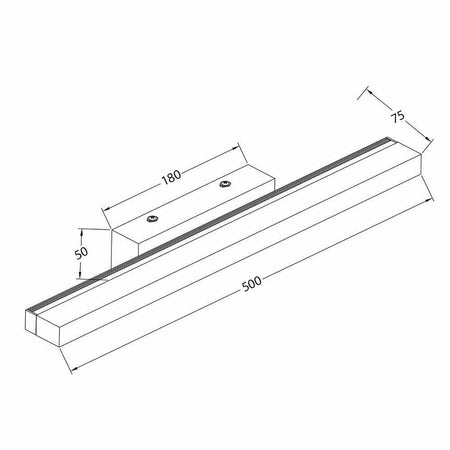 Applique Moderno Nero Lampada Parete Led 9w 4000k Luce Specchio Bagno Vetro Satinato
