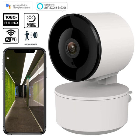 Telecamera Fhd 1080p Wifi Smart Motorizzata 3.6mm Sensore Movimento Alexa Google