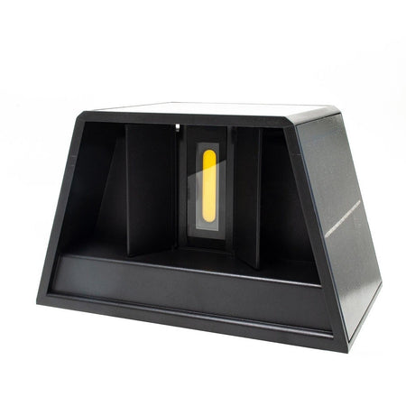 Applique Solare Led 4w Parete Up Down Sensore Crepuscolare Alette Regolabili Luce 4000k
