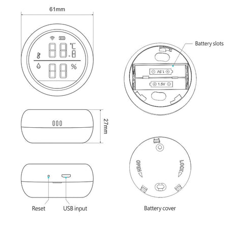 Termometro Smart Wifi Sensore Temperatura Umidita App Ifttt Smart Life Alexa Google