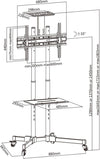 Supporto Tv Da Pavimento Staffa Rotante Carrello Per Televisione Da 32-70 Pollic