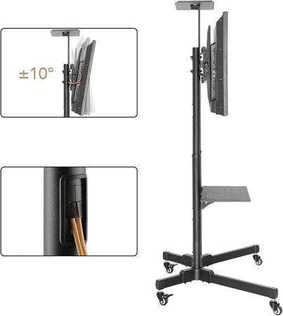 Supporto Tv Da Pavimento Staffa Rotante Carrello Per Televisione Da 32-70 Pollic
