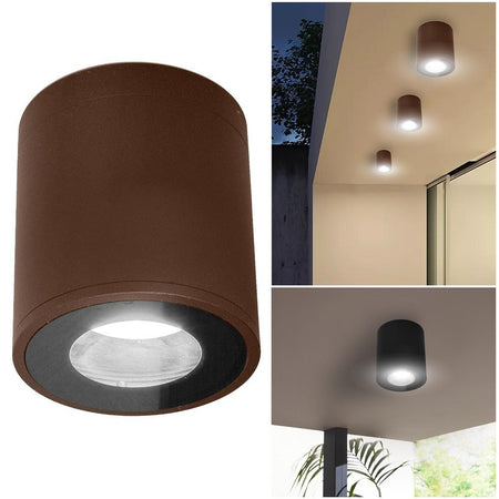 Faretto Lampada Soffitto Attacco Gu10 Plafoniera Tonda Esterno Led Impermeabile