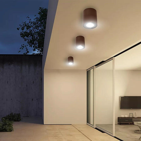 Faretto Lampada Soffitto Attacco Gu10 Plafoniera Tonda Esterno Led Impermeabile