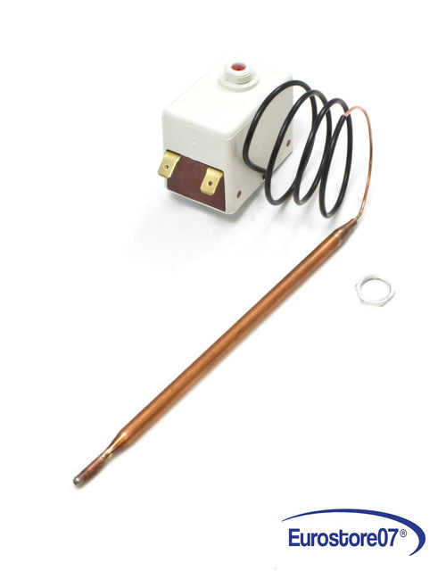 TERMOSTATO SCALDABAGNO C/ SICUREZZA + DADO T85, 92-7°C, SONDA L.155mm,