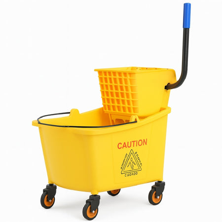 Carrello Pulizie Professionale con Secchio Lavapavimenti 33LT e 4 Ruote Mobili