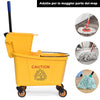 Carrello Pulizie Professionale con Secchio Lavapavimenti 33LT e 4 Ruote Mobili