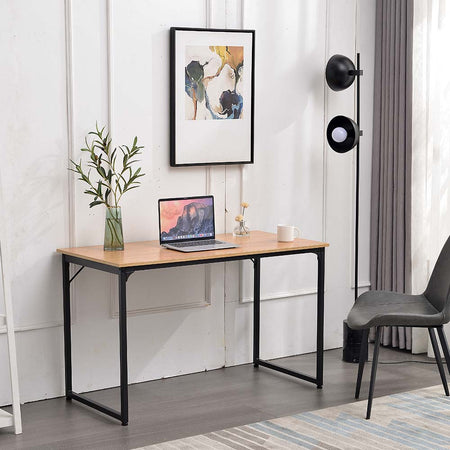 Scrivania Tavolo Porta PC Design Industriale Legno Metallo 120x60 Casa Ufficio