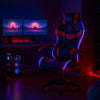 Sedia Gaming Scrivania Led RGB Ergonomica Altezza Eegolabile con 2Cuscini Nero Rosso