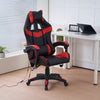 Sedia Gaming Scrivania Led RGB Ergonomica Altezza Eegolabile con 2Cuscini Nero Rosso