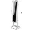 Specchiera Portagioie Armadietto Portagioielli con Specchio Legno Bianco