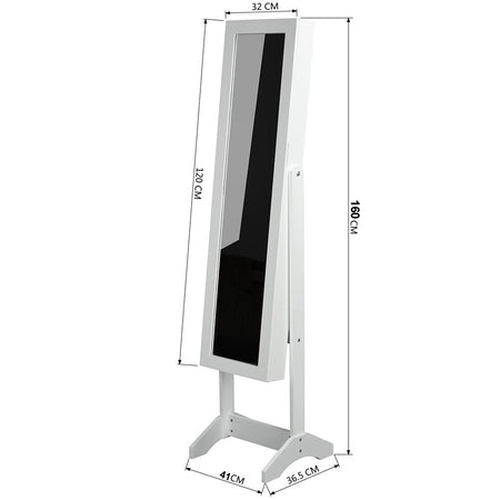 Specchiera Portagioie Armadietto Portagioielli con Specchio Legno Bianco