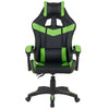 Sedia Gaming Scrivania Led RGB Ergonomica Altezza Eegolabile con 2Cuscini Nero Verde