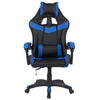Sedia Gaming Scrivania Led RGB Ergonomica Altezza Eegolabile con 2Cuscini Nero Blu