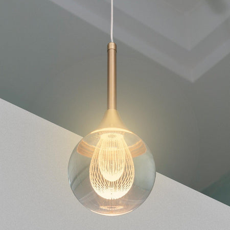 Lampadario Moderno Led 5w Globo Lampada Dorata Pendente Luce 3000k 4000k 6500k Lp-41