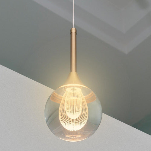 Lampadario Moderno Led 5w Globo Lampada Dorata Pendente Luce 3000k 4000k 6500k Lp-41