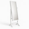 Specchiera Portagioie Armadietto Portagioielli Basculante con Specchio Legno Bianco