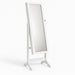 Specchiera Portagioie Armadietto Portagioielli Basculante con Specchio Legno Bianco