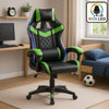 Sedia Gaming Scrivania Led RGB Ergonomica Altezza Eegolabile con 2Cuscini Nero Verde