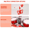 Batteria Musicale Giocattolo con Microfono Pianola Piatto DJ e Lettore MP3 Rosso