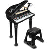 Tastiera Musicale Giocattolo Pianoforte per Bambini Nero 31 Tasti e Microfono