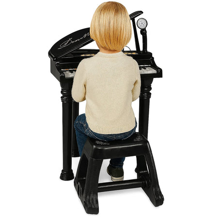 Tastiera Musicale Giocattolo Pianoforte per Bambini Nero 31 Tasti e Microfono