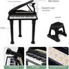 Tastiera Musicale Giocattolo Pianoforte per Bambini Nero 31 Tasti e Microfono