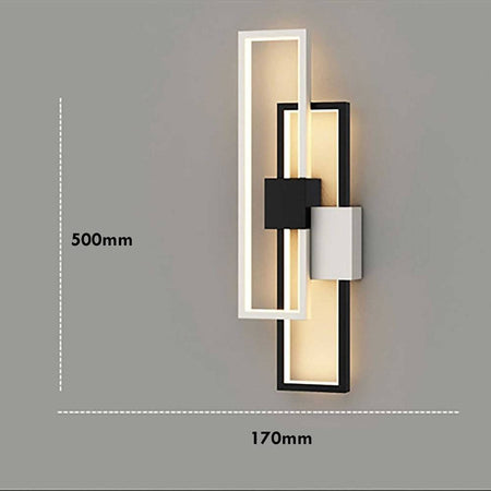 Applique Led Rettangolare 2x23w Cct 3000k A 6500k Parete Dimmerabile Telecomando