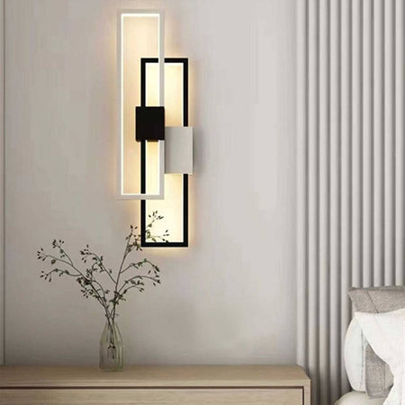 Applique Led Rettangolare 2x23w Cct 3000k A 6500k Parete Dimmerabile Telecomando