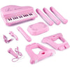 Pianoforte per Bambini con 31 Tasti Sgabello e Microfono Tastiera Musicale Rosa