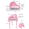 Pianoforte per Bambini con 31 Tasti Sgabello e Microfono Tastiera Musicale Rosa