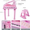 Pianoforte per Bambini con 31 Tasti Sgabello e Microfono Tastiera Musicale Rosa