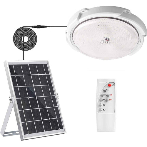 Plafoniera Solare Lampada Sensore Crepuscolare Tonda 60w Dimmerabile Telecomando
