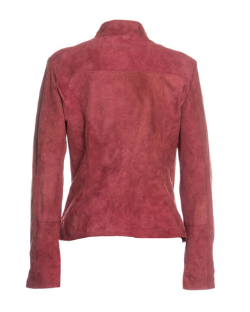 Zara - Giacca Donna Bordeux Chiaro in vero Camoscio