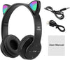 Cuffie Per Bambini Pieghevoli Senza Fili Con Orecchie Di Gatto A Led Bluetooth