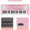 Tastiera Giocattolo Musicale Piano Keyboard Musica per Bambini con 37 Tasti Rosa