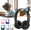 Cuffie Per Bambini Pieghevoli Senza Fili Con Orecchie Di Gatto A Led Bluetooth