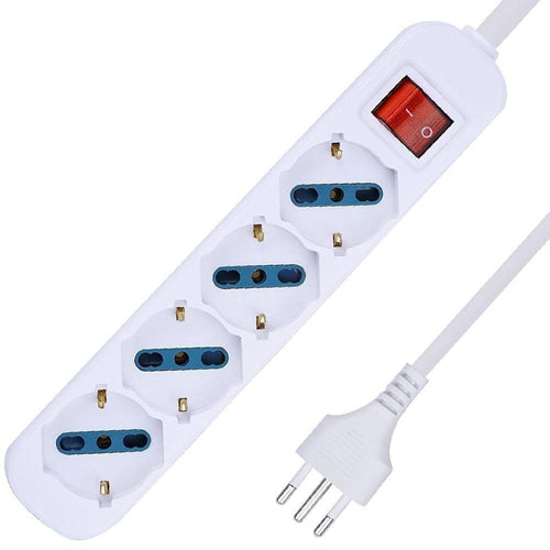 Multipresa Shuko Bipasso 10 E 16 Amp 4 Posti Ciabatta Elettrica Con Interruttore