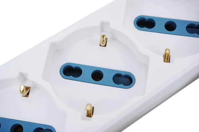 Multipresa Shuko Bipasso 10 E 16 Amp 5 Posti Ciabatta Elettrica Con Interruttore