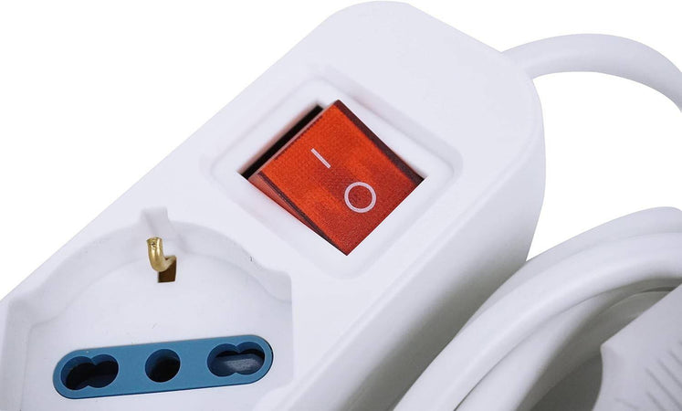 Multipresa Shuko Bipasso 10 E 16 Amp 5 Posti Ciabatta Elettrica Con Interruttore