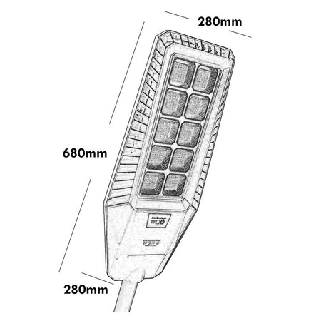 Faro Stradale Solare Led 170 W Sensore Crepuscolare Ip65 Pannello Fotovoltaico