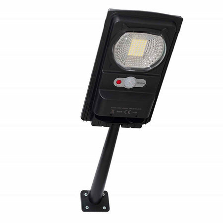 Faro Luce Solare Led 54led 15w Ip65 Sensore Crepuscolare Staffa Muro Impermeabile