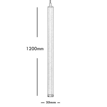 Lampada Moderna Sospensione 120cm Slim Tondo Led 5watt Luce 3000k Cucina Pub Bar