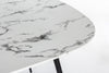Tavolino Marble gambe in acciaio e piano in vetro effetto marmo per arredamento