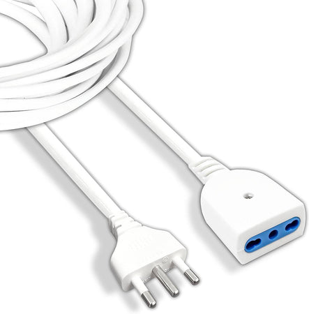 Cavo Prolunga Elettrica Da 3 Metri Con Spina Da 16a Presa Bipasso 10a 16a Bianco