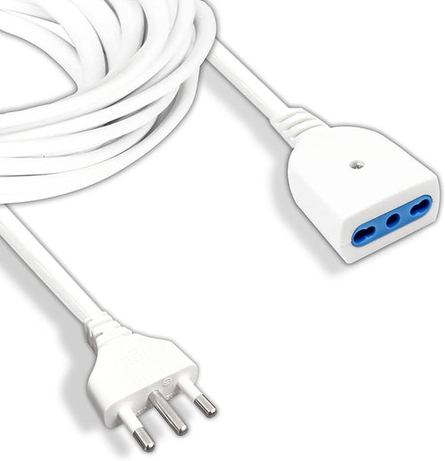 Cavo Prolunga Elettrica Da 3 Metri Con Spina Da 16a Presa Bipasso 10a 16a Bianco