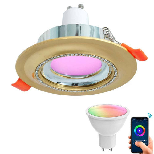 Faretto Smart Incasso Tondo Brillantini Led 5 W Gu10 Rgb Wifi Alexa Google Home